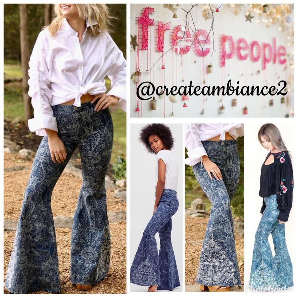 Free People High-rise Embellished Jeans
